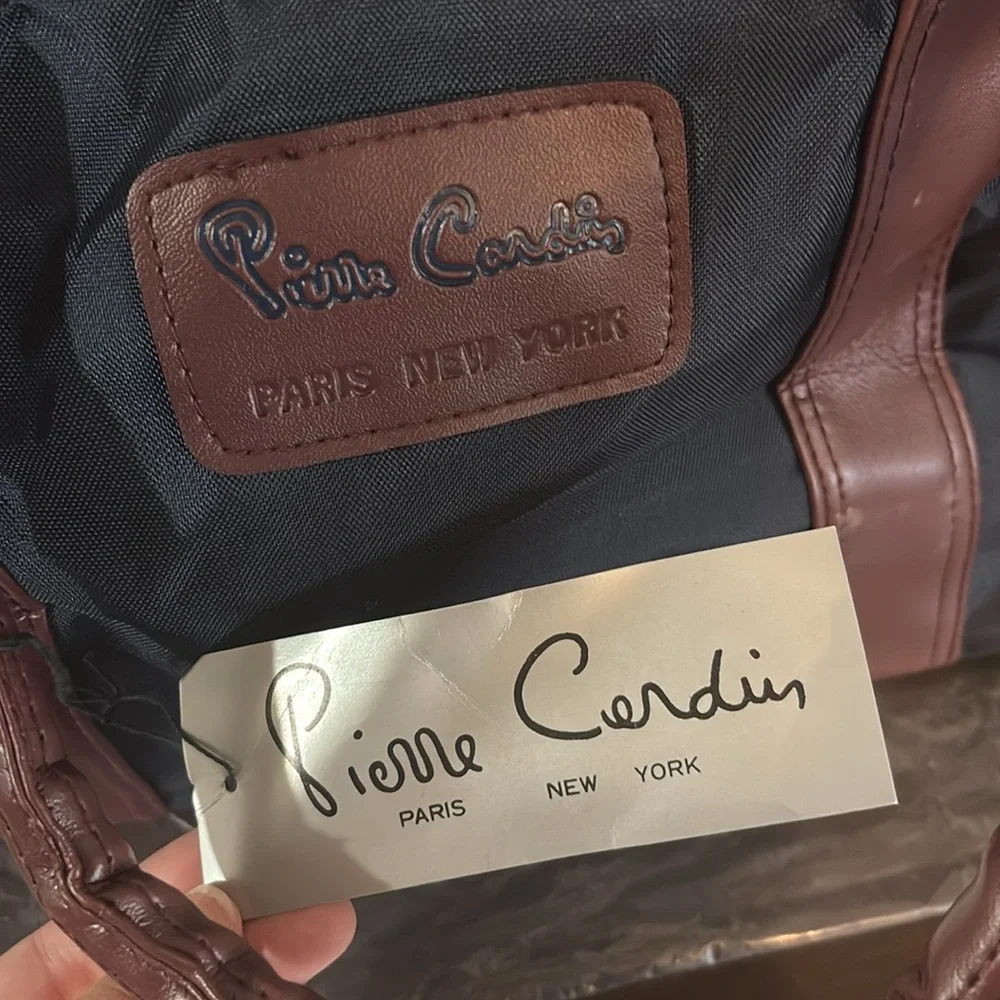 Pierre Cardin 🆕 NWT Weekend Overnight Duffle Bag, Blue and Brown, Stylish!